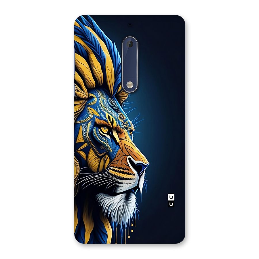 Premium Lion Abstract Side Art Back Case for Nokia 5