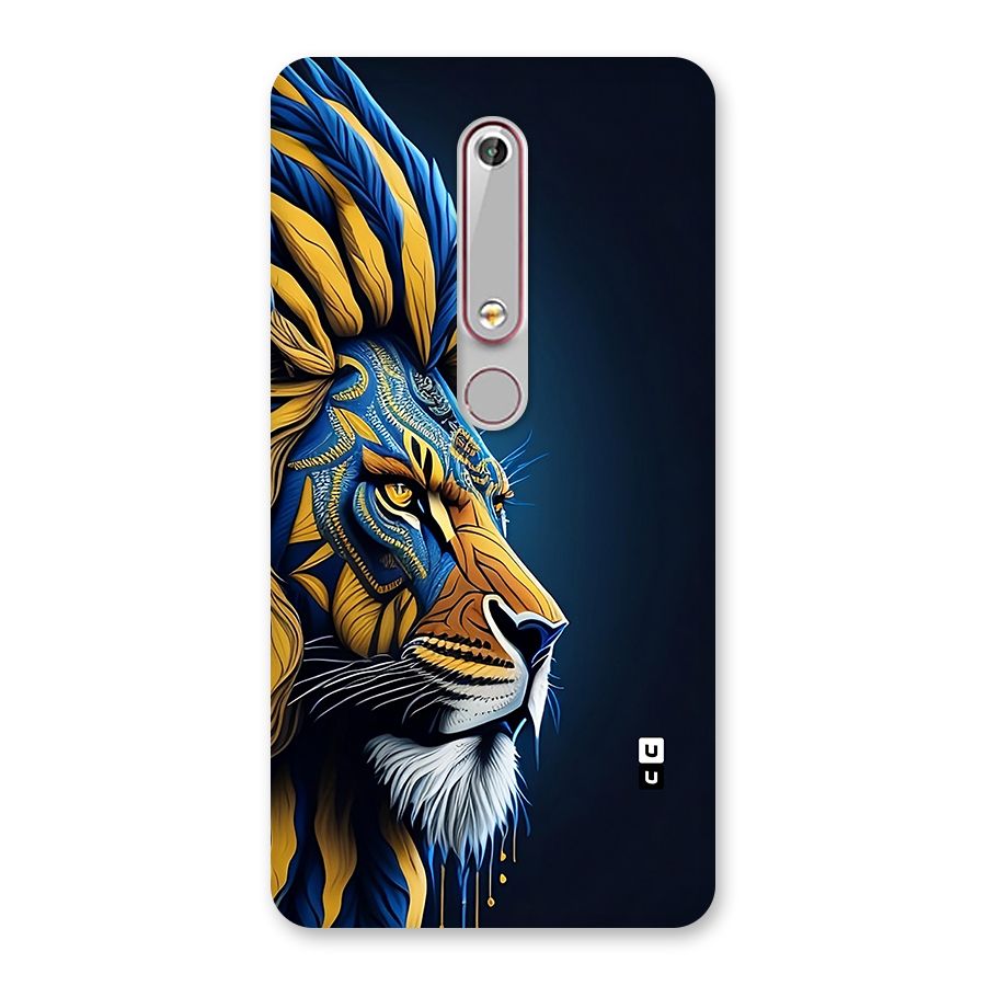Premium Lion Abstract Side Art Back Case for Nokia 6.1