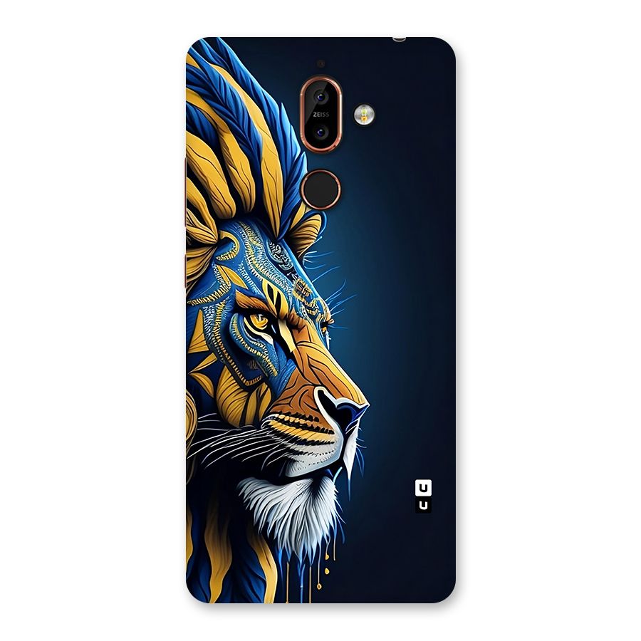 Premium Lion Abstract Side Art Back Case for Nokia 7 Plus