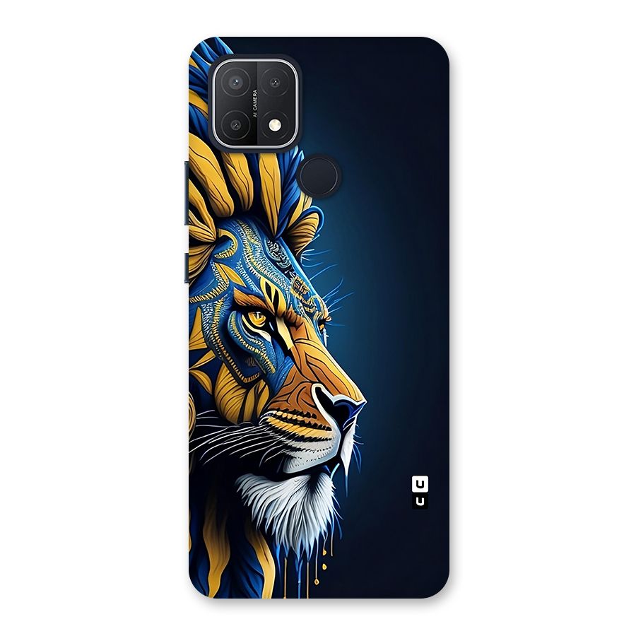 Premium Lion Abstract Side Art Back Case for Oppo A15