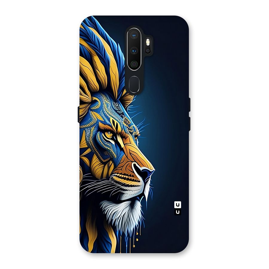 Premium Lion Abstract Side Art Back Case for Oppo A5 (2020)