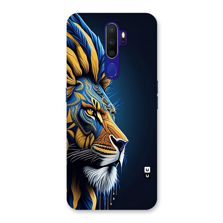 Premium Lion Abstract Side Art Back Case for Oppo A9 (2020)