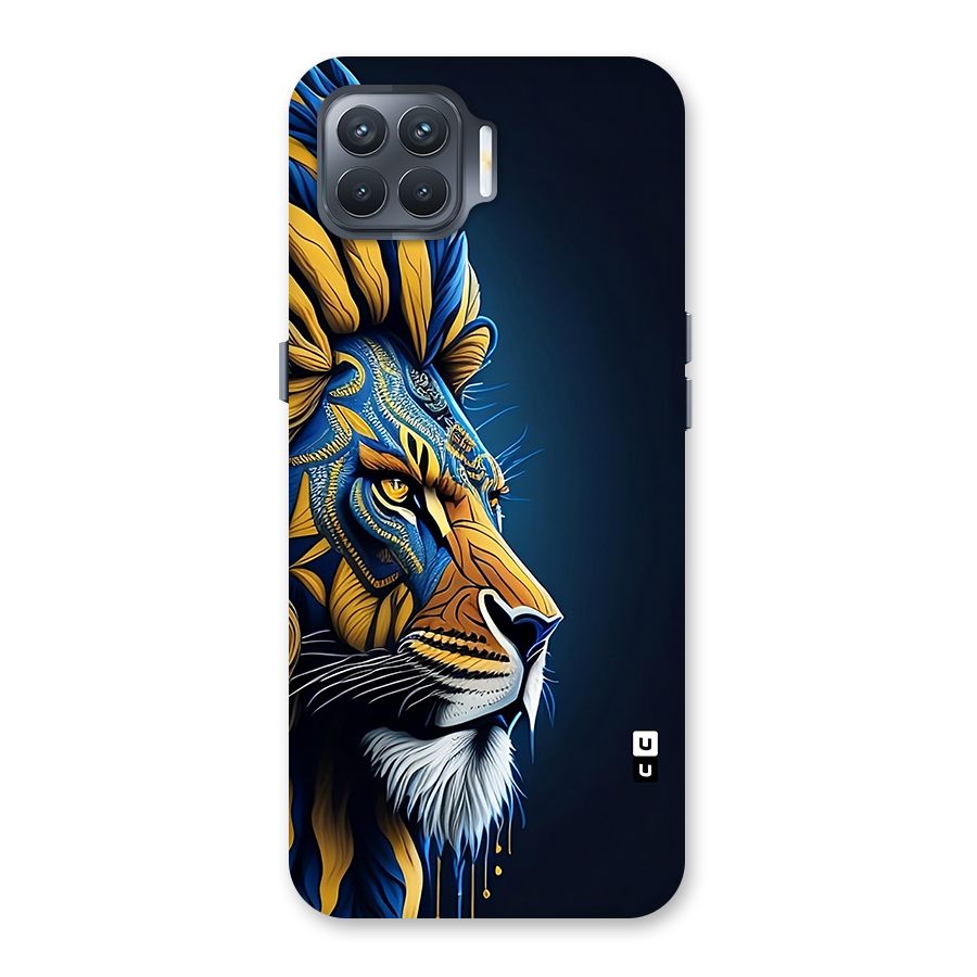 Premium Lion Abstract Side Art Back Case for Oppo F17 Pro