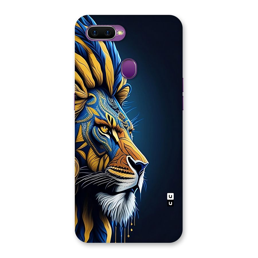 Premium Lion Abstract Side Art Back Case for Oppo F9