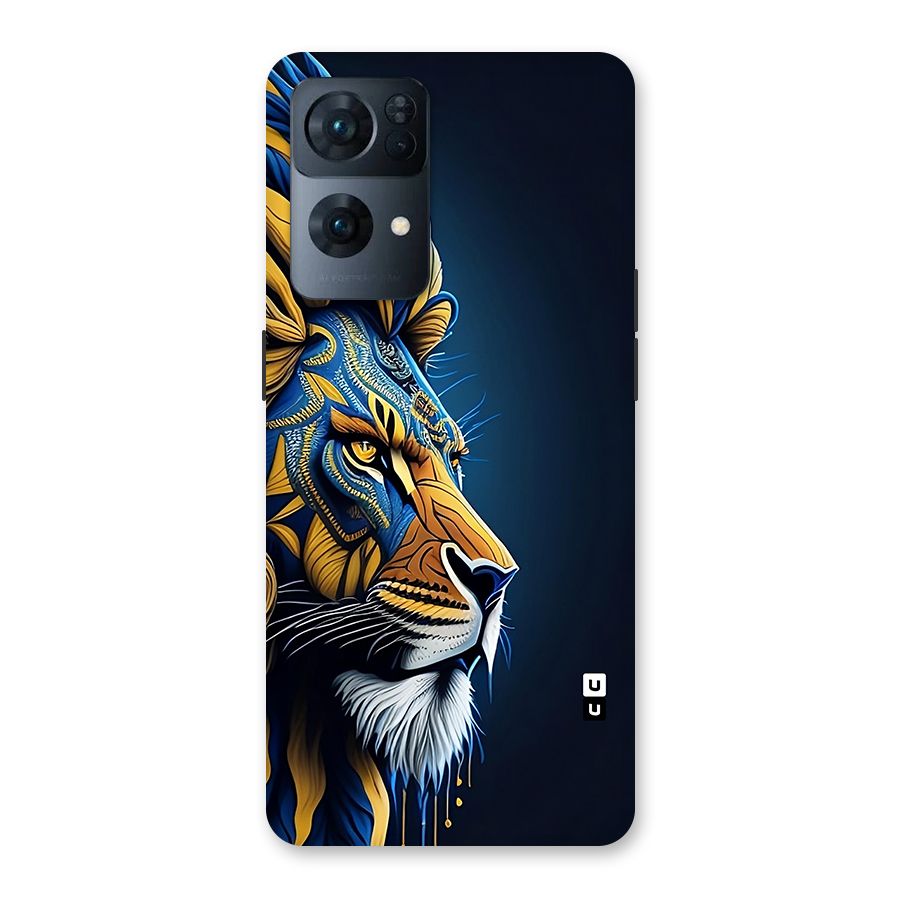 Premium Lion Abstract Side Art Back Case for Oppo Reno7 Pro 5G