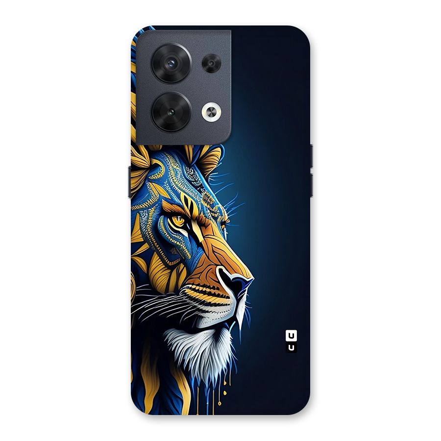 Premium Lion Abstract Side Art Back Case for Oppo Reno8 5G