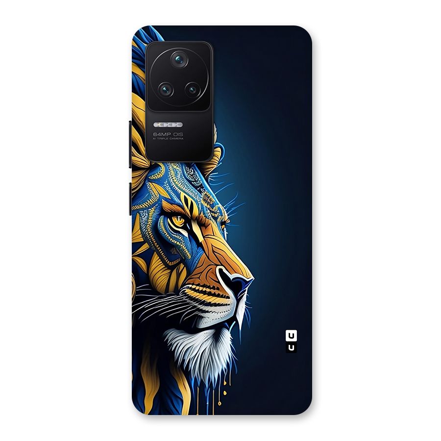 Premium Lion Abstract Side Art Back Case for Poco F4 5G