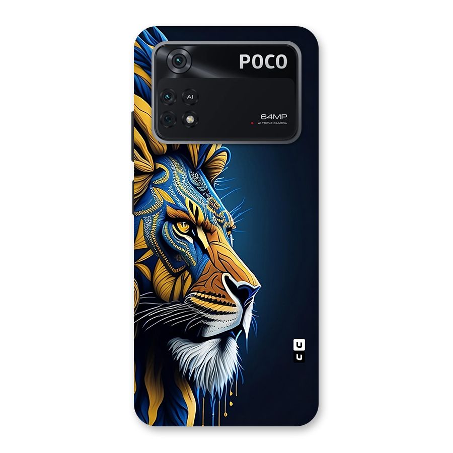Premium Lion Abstract Side Art Back Case for Poco M4 Pro 4G