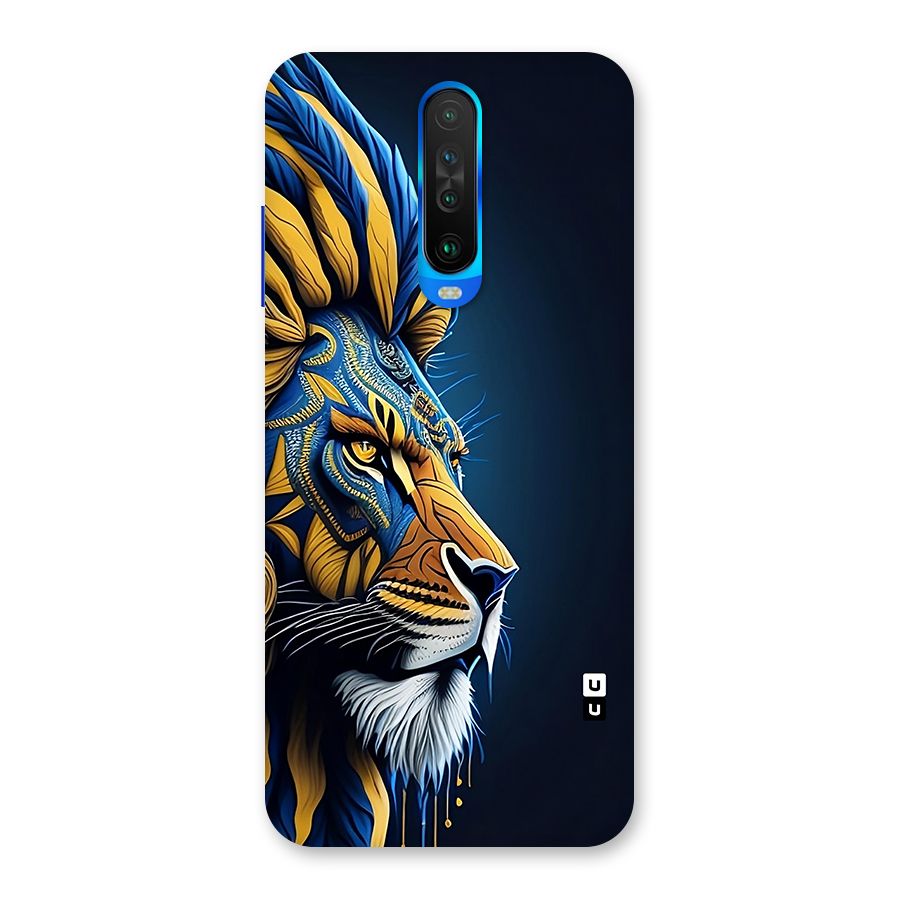 Premium Lion Abstract Side Art Back Case for Poco X2