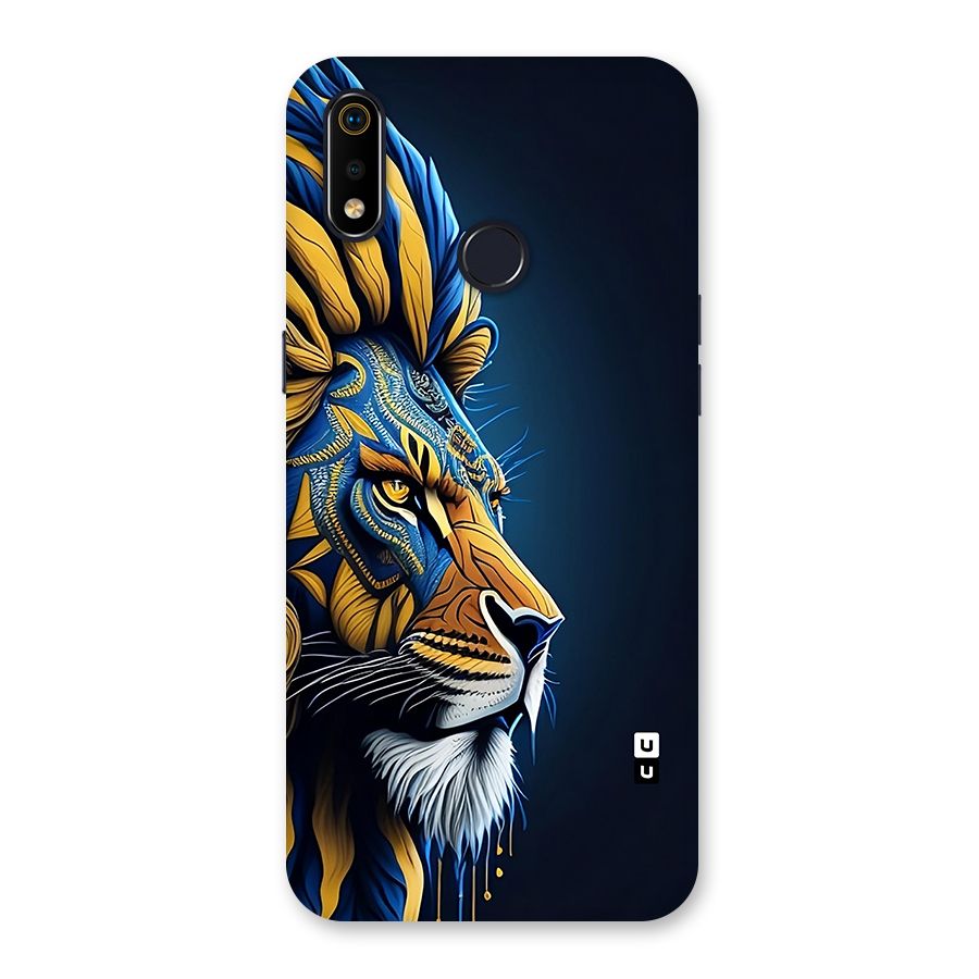 Premium Lion Abstract Side Art Back Case for Realme 3i
