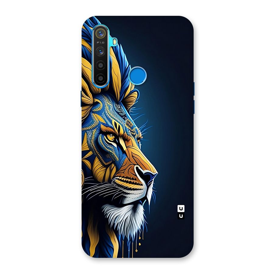 Premium Lion Abstract Side Art Back Case for Realme 5s