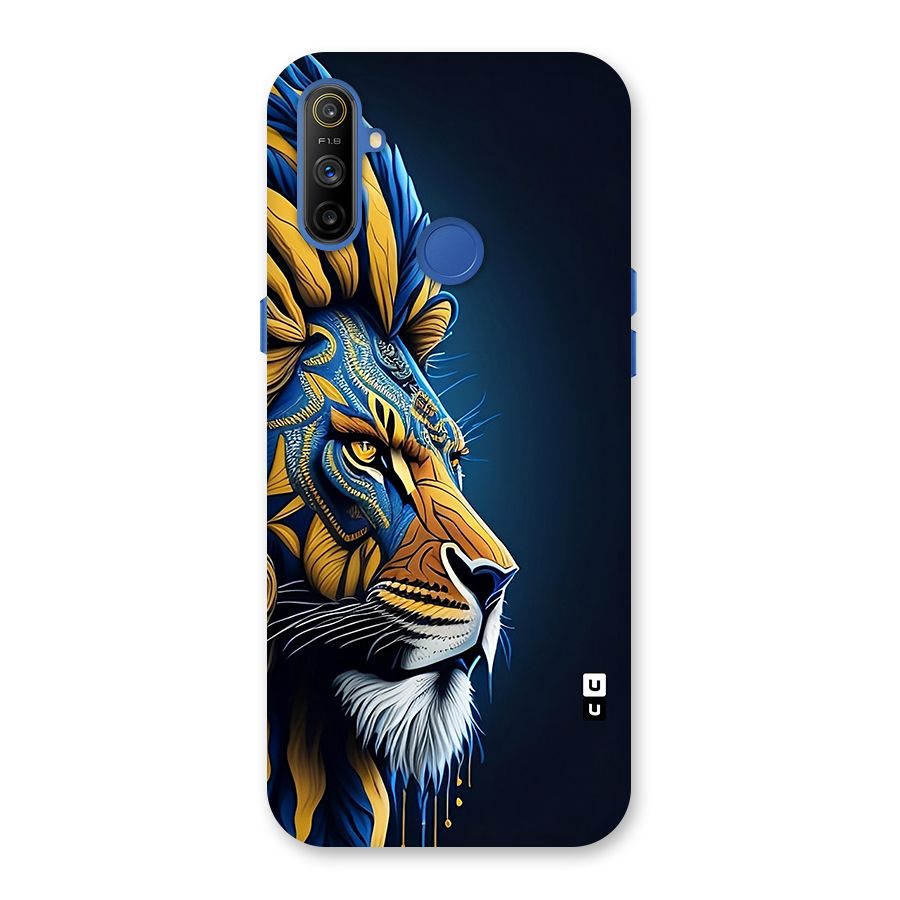 Premium Lion Abstract Side Art Back Case for Realme Narzo 10A