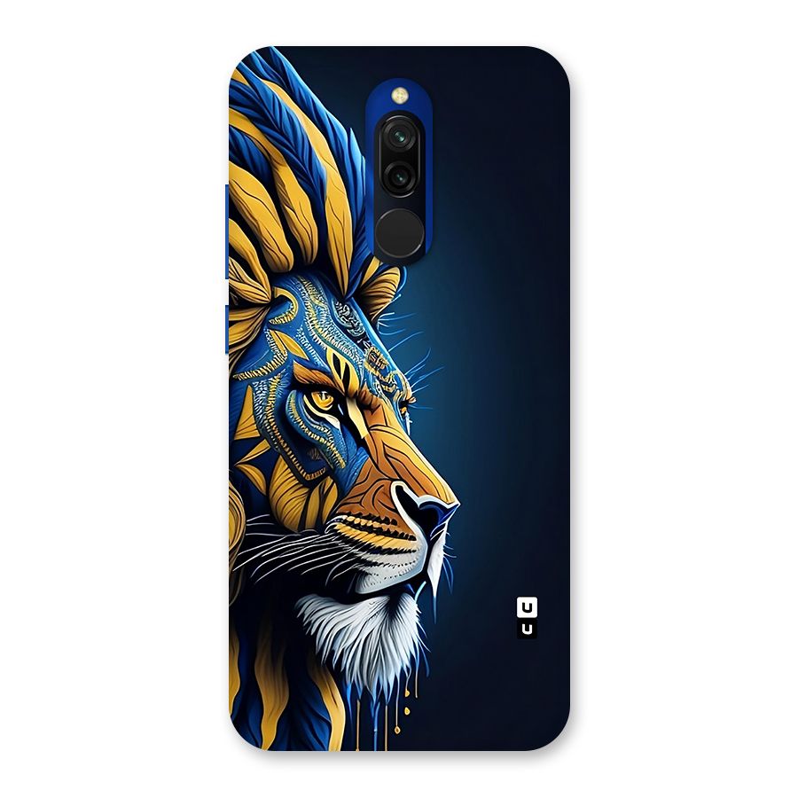 Premium Lion Abstract Side Art Back Case for Redmi 8