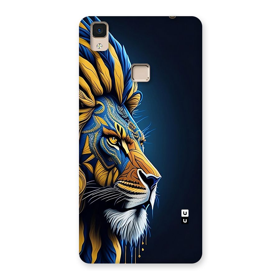 Premium Lion Abstract Side Art Back Case for V3 Max