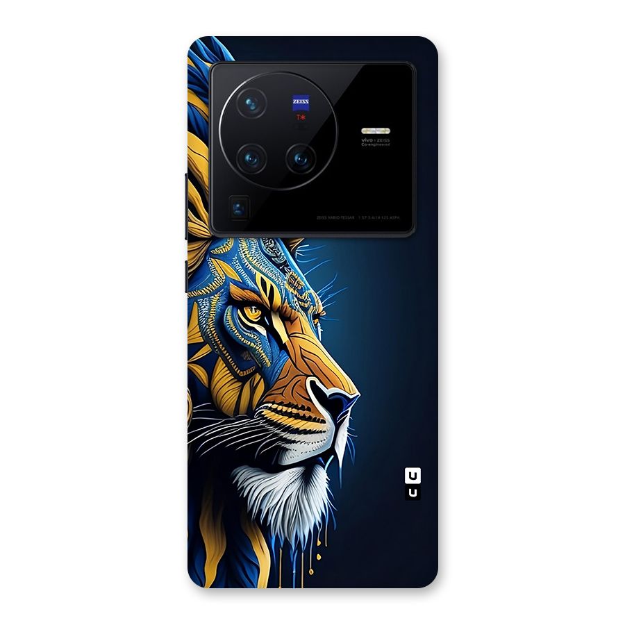 Premium Lion Abstract Side Art Back Case for Vivo X80 Pro