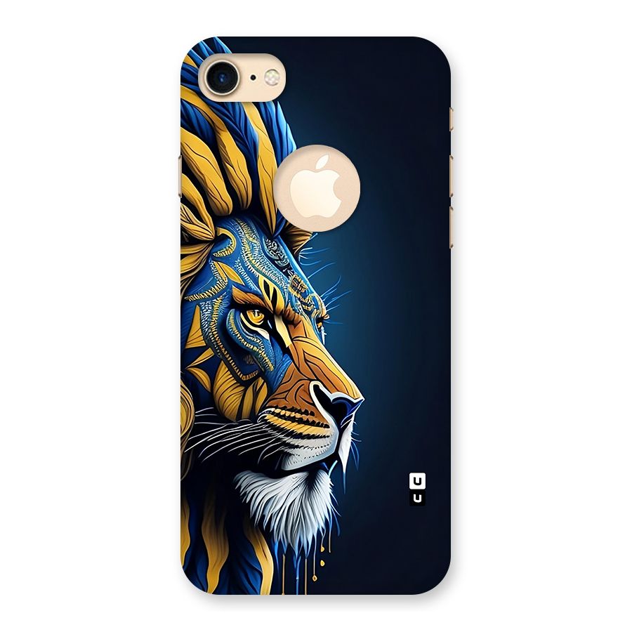 Premium Lion Abstract Side Art Back Case for iPhone 7 Logo Cut