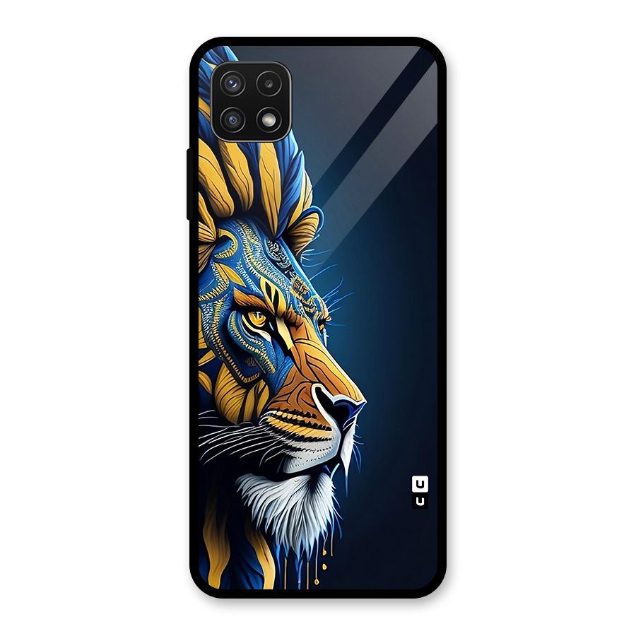 Premium Lion Abstract Side Art Glass Back Case for Galaxy A22 5G