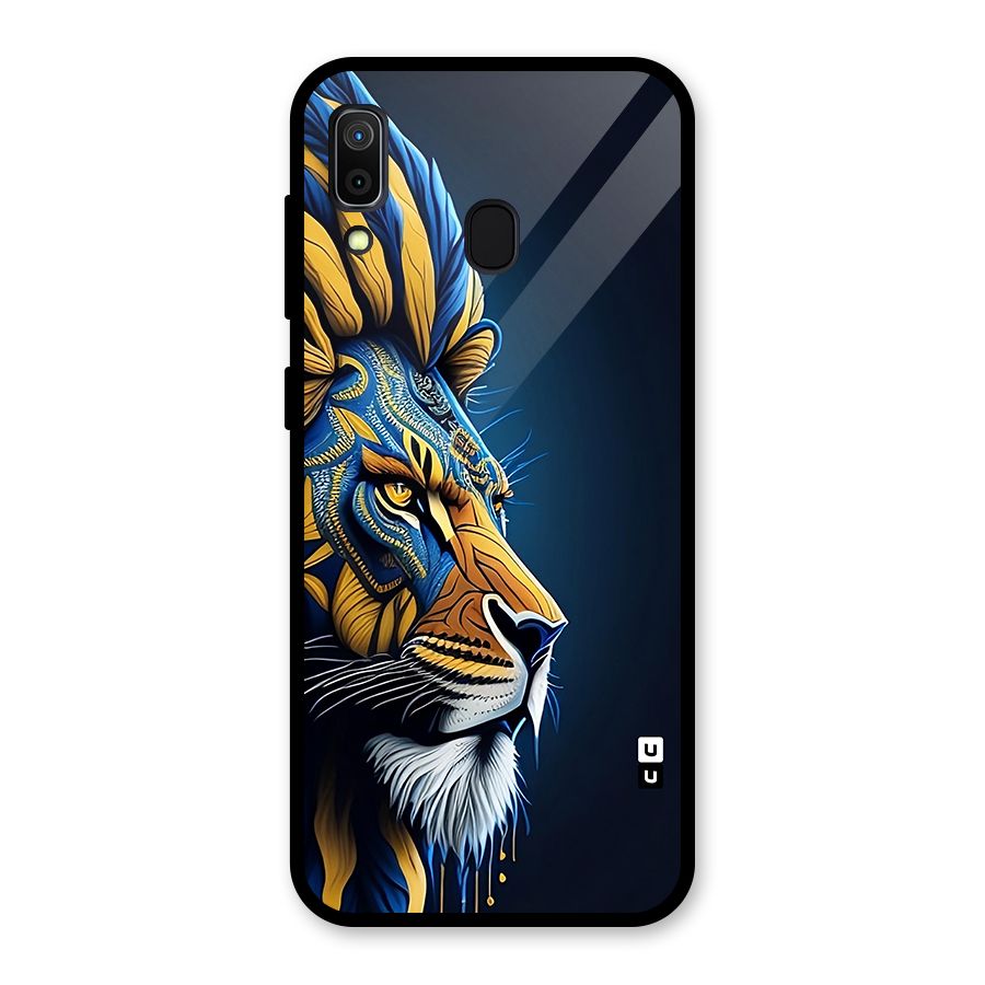 Premium Lion Abstract Side Art Glass Back Case for Galaxy A30