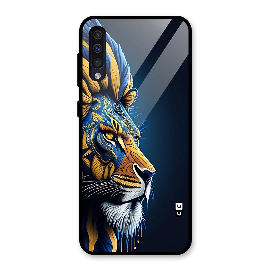 Premium Lion Abstract Side Art Glass Back Case for Galaxy A50