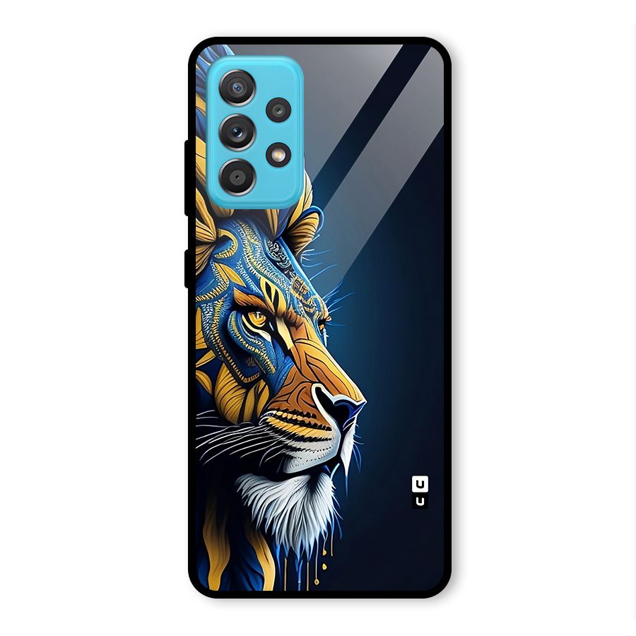 Premium Lion Abstract Side Art Glass Back Case for Galaxy A52