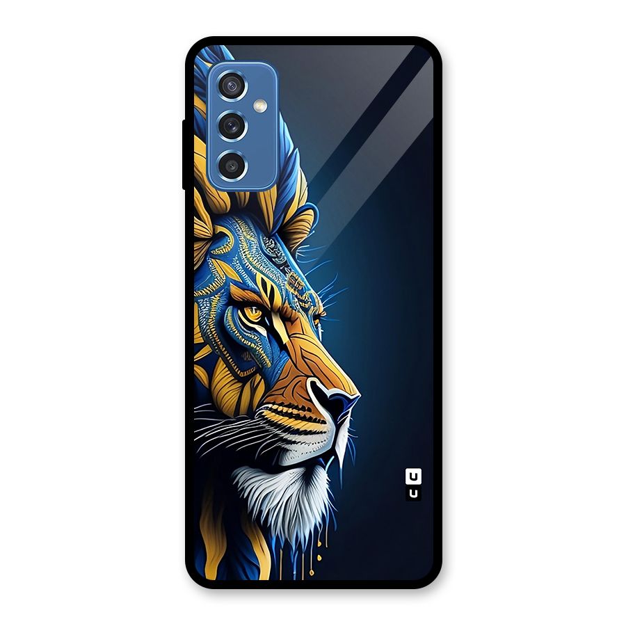 Premium Lion Abstract Side Art Glass Back Case for Galaxy M52 5G