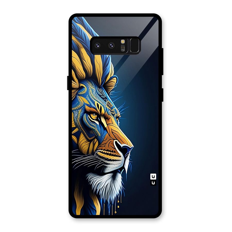 Premium Lion Abstract Side Art Glass Back Case for Galaxy Note 8