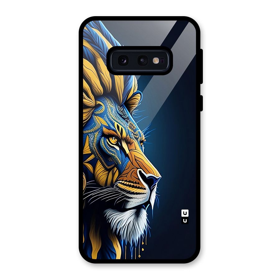 Premium Lion Abstract Side Art Glass Back Case for Galaxy S10e