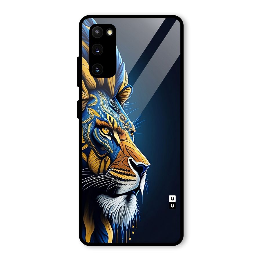 Premium Lion Abstract Side Art Glass Back Case for Galaxy S20 FE
