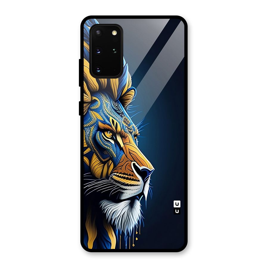 Premium Lion Abstract Side Art Glass Back Case for Galaxy S20 Plus