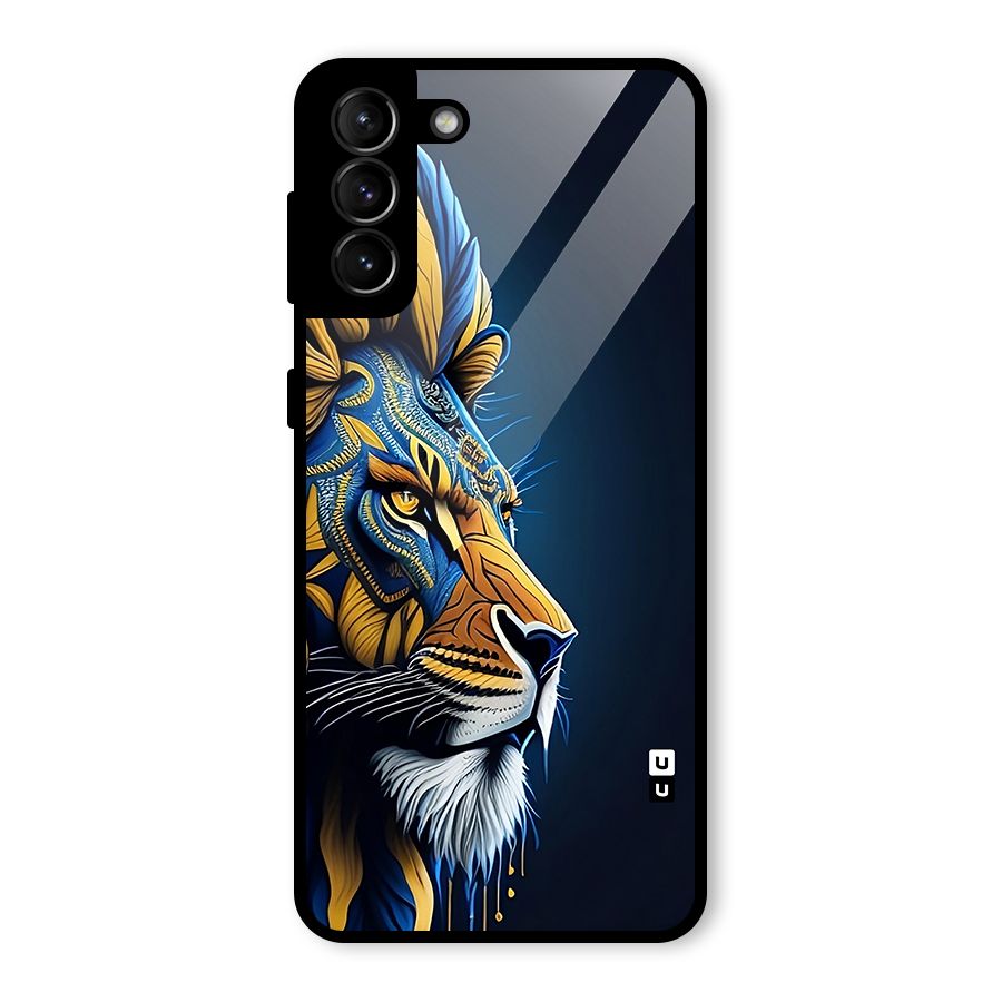 Premium Lion Abstract Side Art Glass Back Case for Galaxy S21 Plus