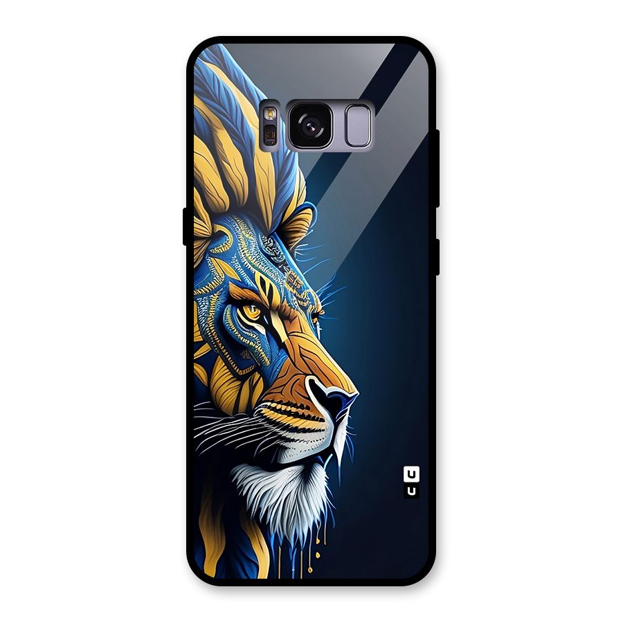 Premium Lion Abstract Side Art Glass Back Case for Galaxy S8
