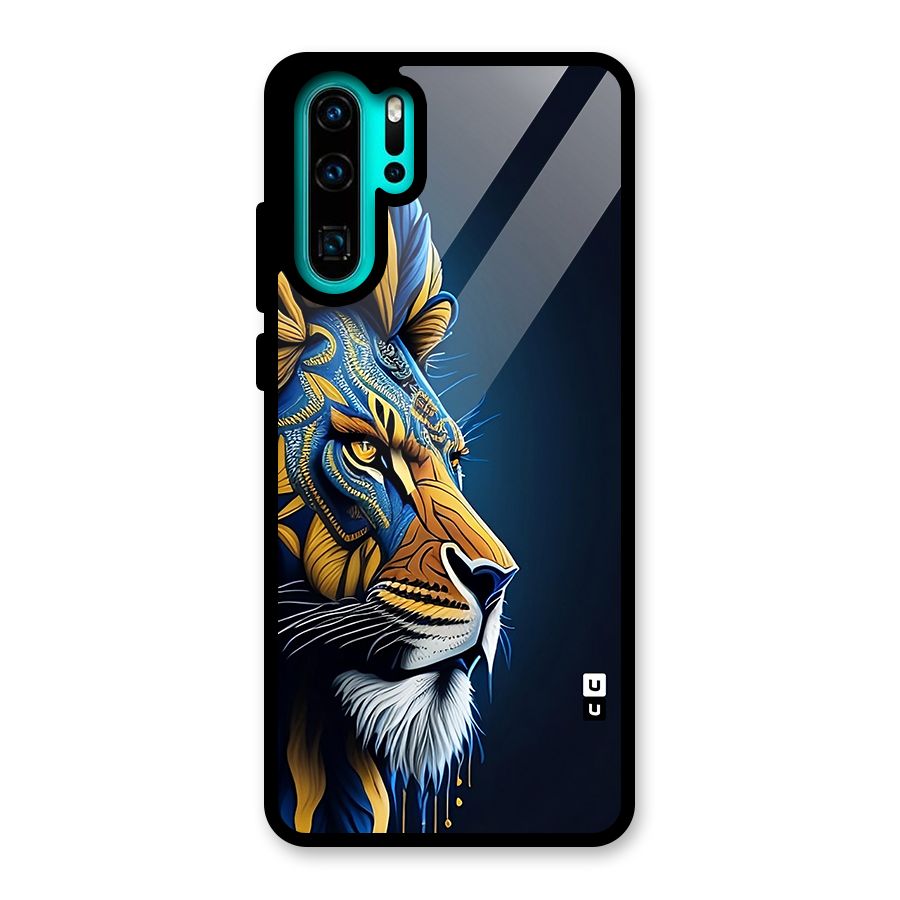 Premium Lion Abstract Side Art Glass Back Case for Huawei P30 Pro