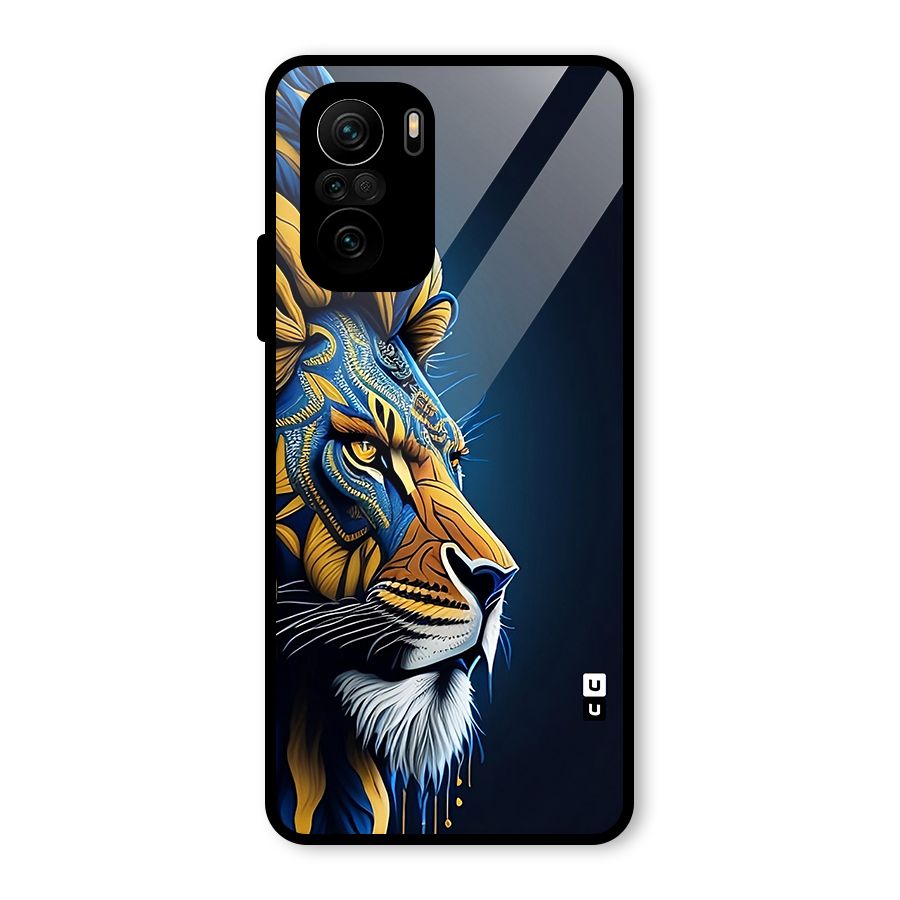 Premium Lion Abstract Side Art Glass Back Case for Mi 11X Pro