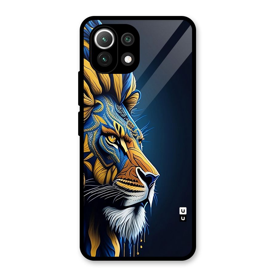 Premium Lion Abstract Side Art Glass Back Case for Mi 11 Lite NE 5G
