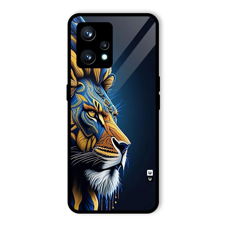 Premium Lion Abstract Side Art Glass Back Case for Realme 9 Pro Plus 5G