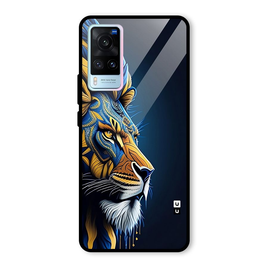Premium Lion Abstract Side Art Glass Back Case for Vivo X60