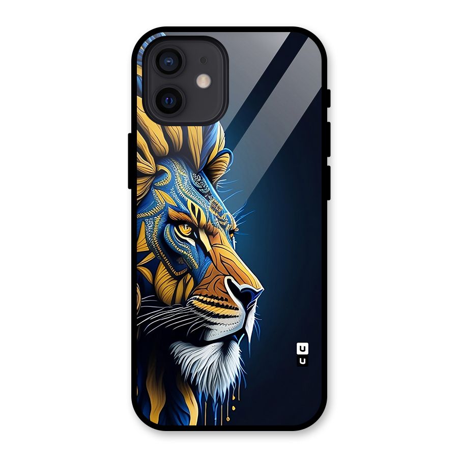 Premium Lion Abstract Side Art Glass Back Case for iPhone 12