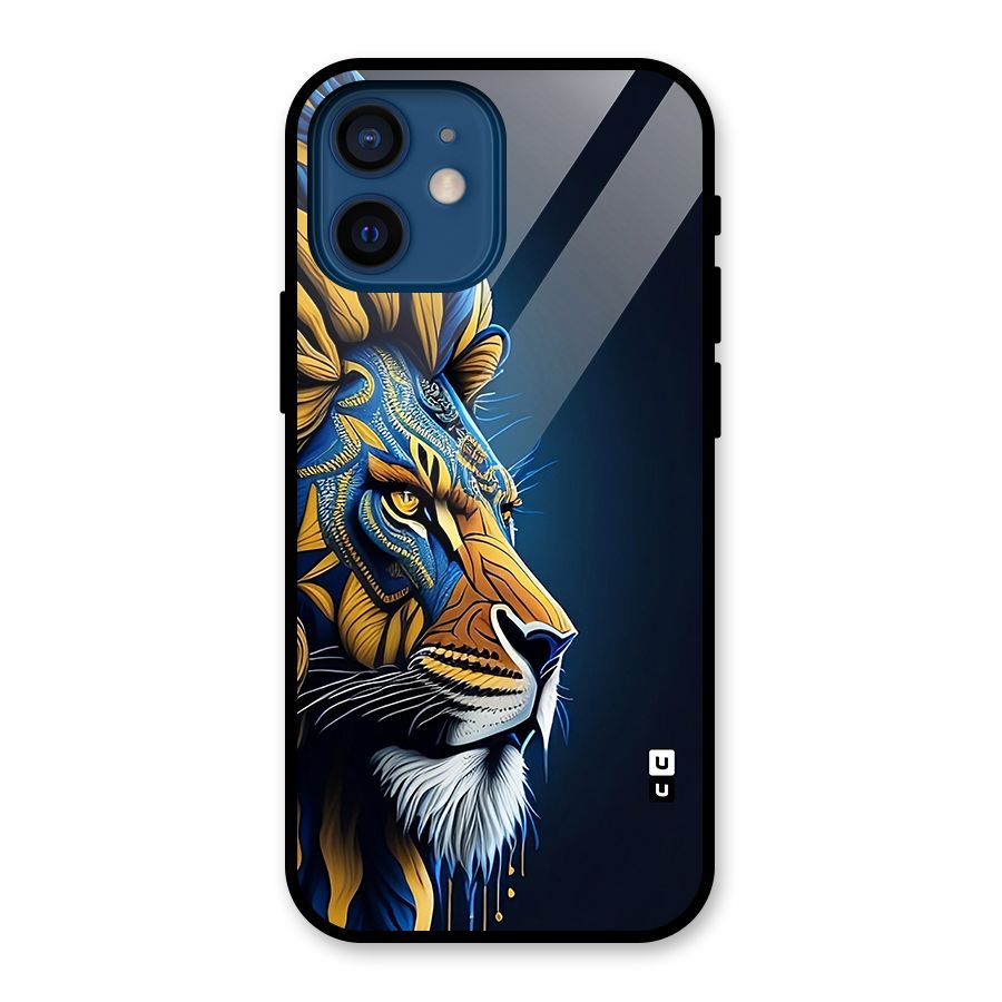 Premium Lion Abstract Side Art Glass Back Case for iPhone 12 Mini
