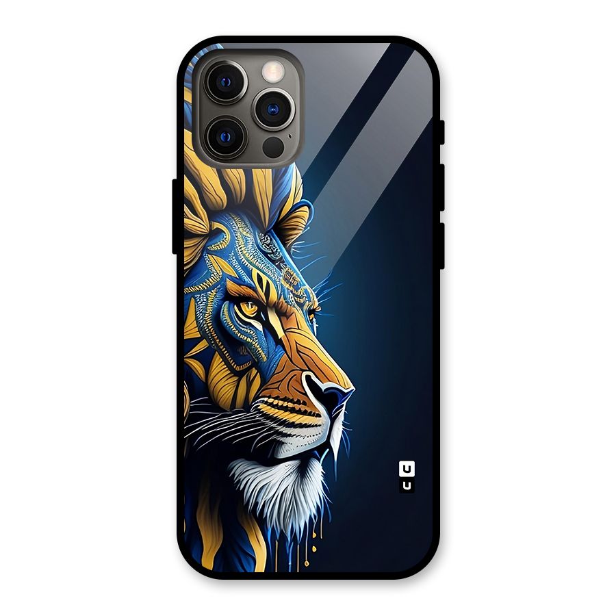 Premium Lion Abstract Side Art Glass Back Case for iPhone 12 Pro