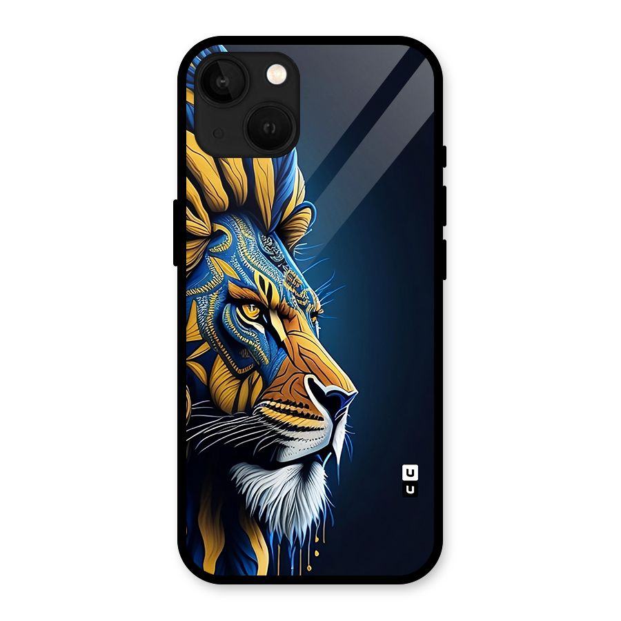 Premium Lion Abstract Side Art Glass Back Case for iPhone 13