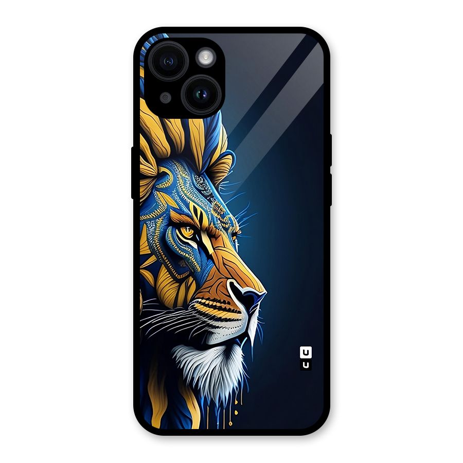 Premium Lion Abstract Side Art Glass Back Case for iPhone 14