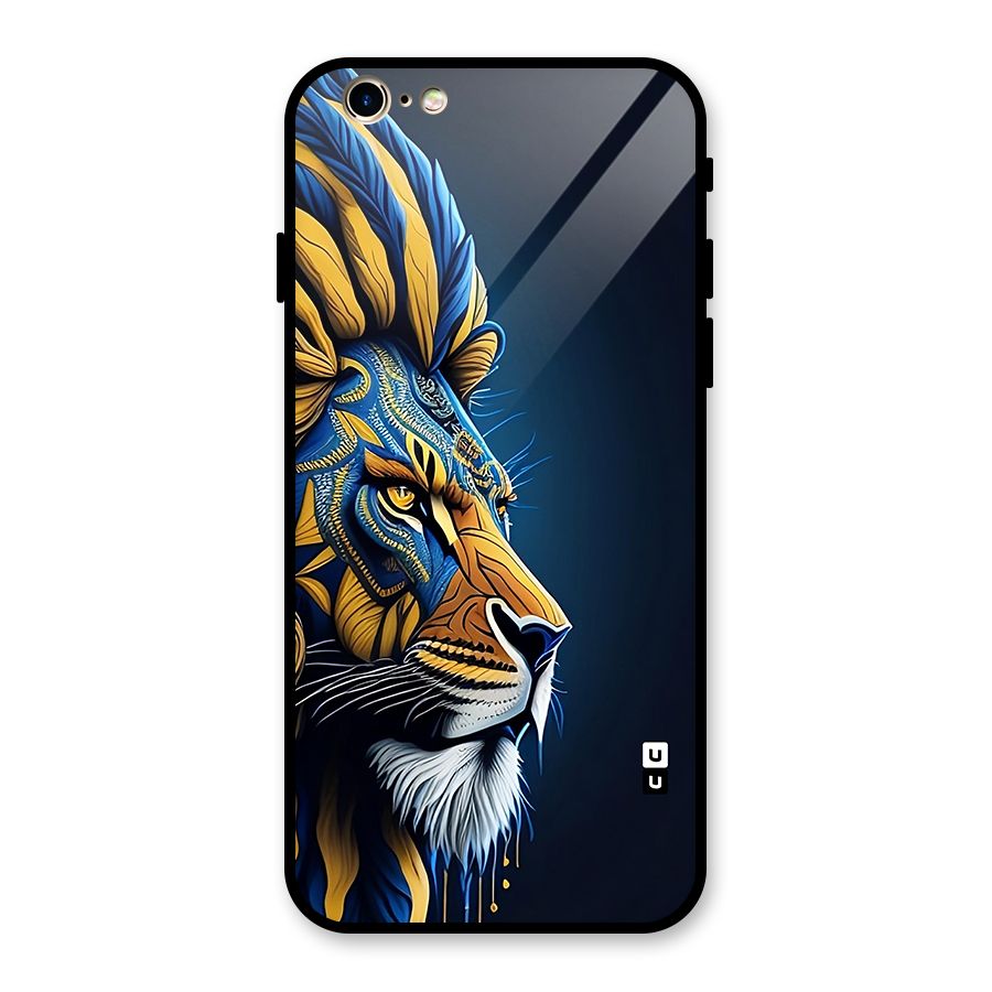 Premium Lion Abstract Side Art Glass Back Case for iPhone 6 6S