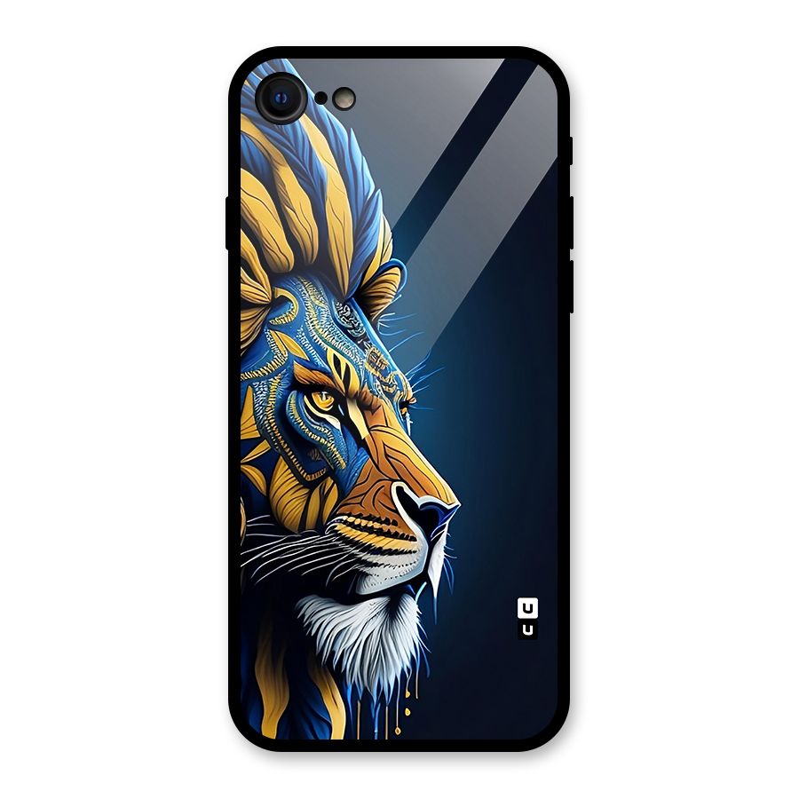 Premium Lion Abstract Side Art Glass Back Case for iPhone 7