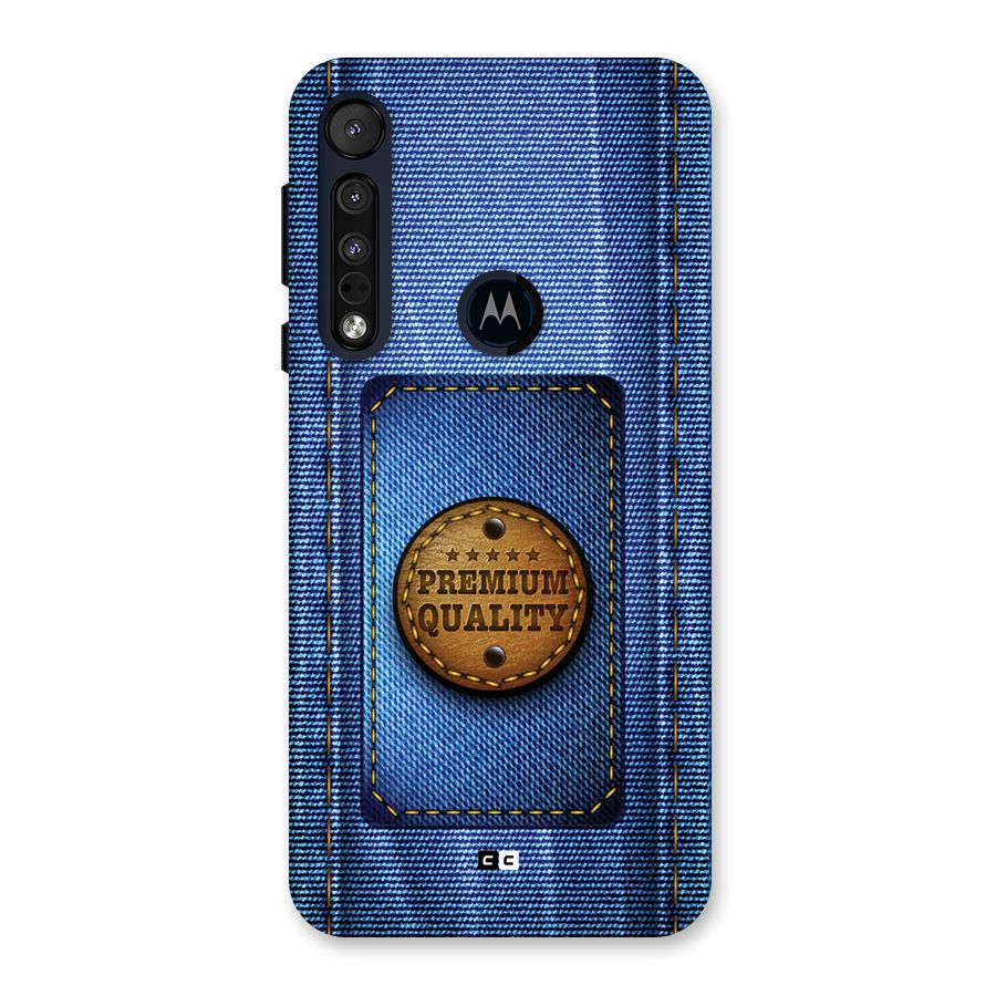 Premium Quality Denim Back Case for Motorola One Macro