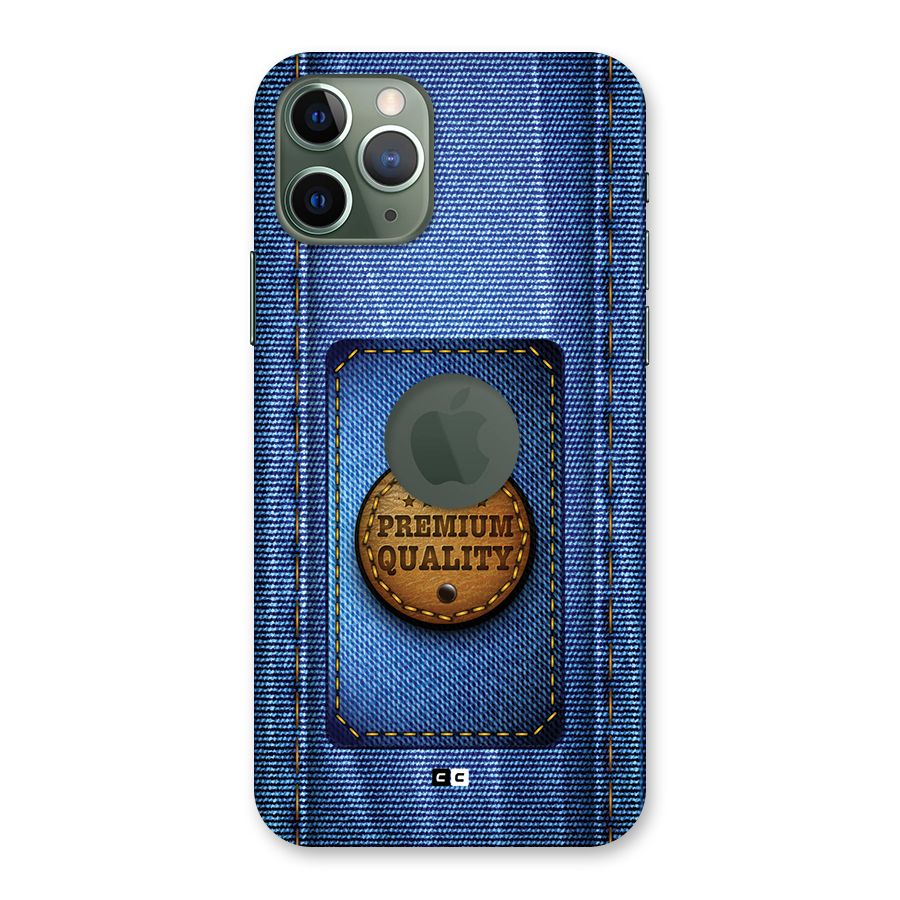 Premium Quality Denim Back Case for iPhone 11 Pro Logo Cut