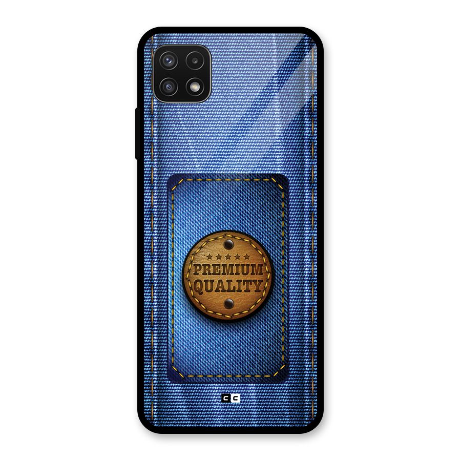 Premium Quality Denim Glass Back Case for Galaxy A22 5G
