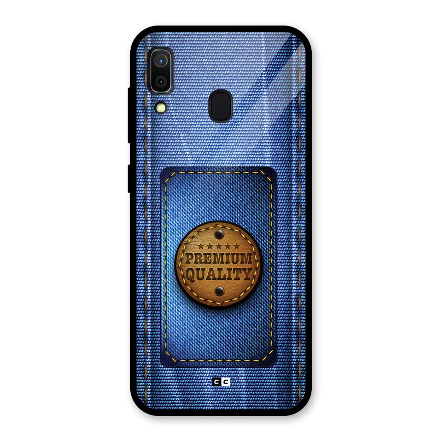 Premium Quality Denim Glass Back Case for Galaxy A30