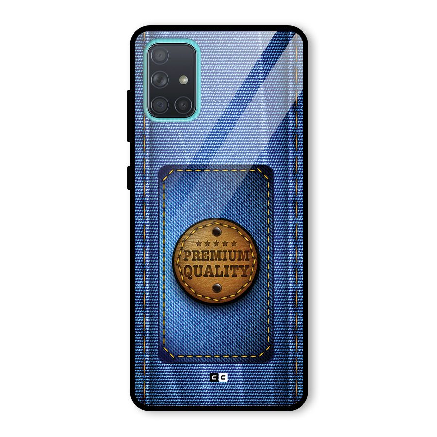 Premium Quality Denim Glass Back Case for Galaxy A71