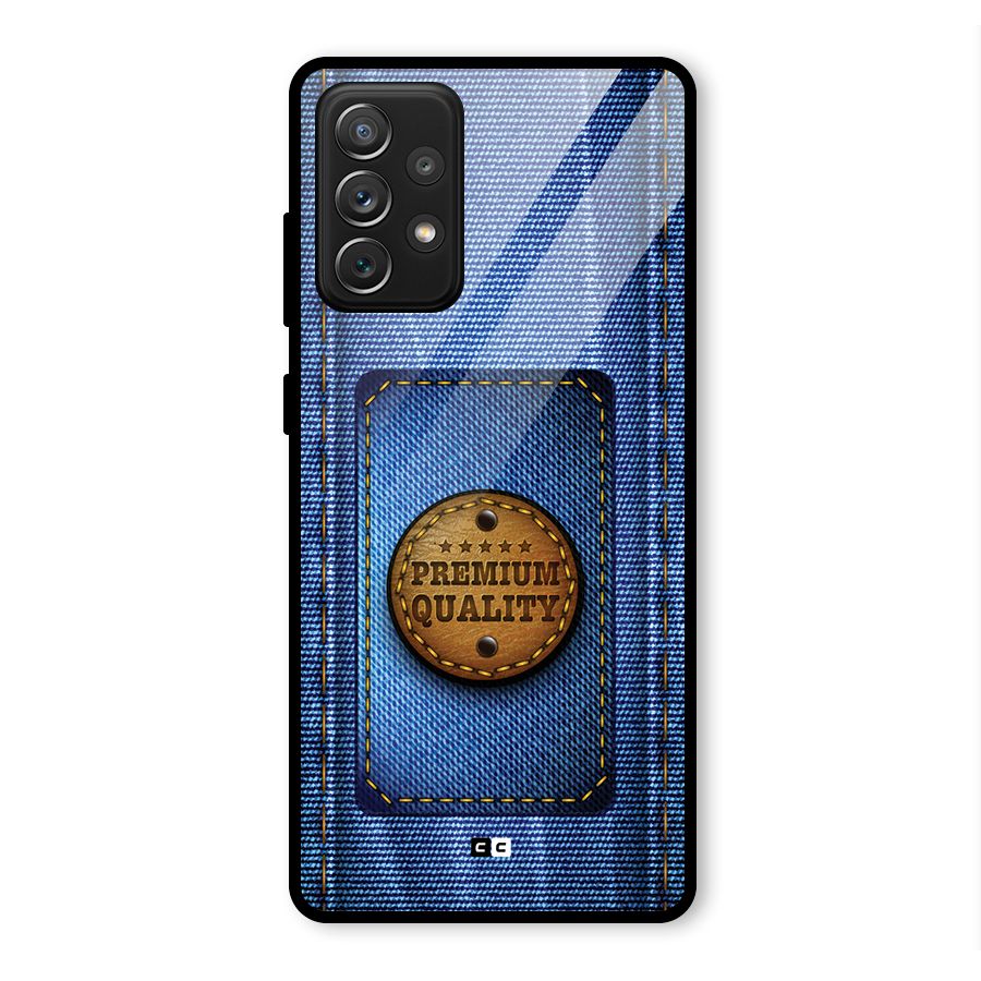 Premium Quality Denim Glass Back Case for Galaxy A72