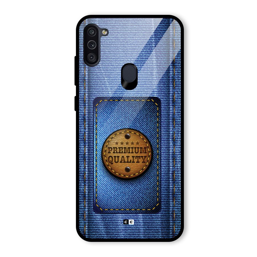 Premium Quality Denim Glass Back Case for Galaxy M11